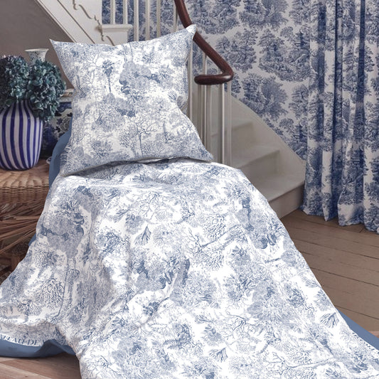 "Toile De Jouy" Quilt Blanket Pillow 2 In 1