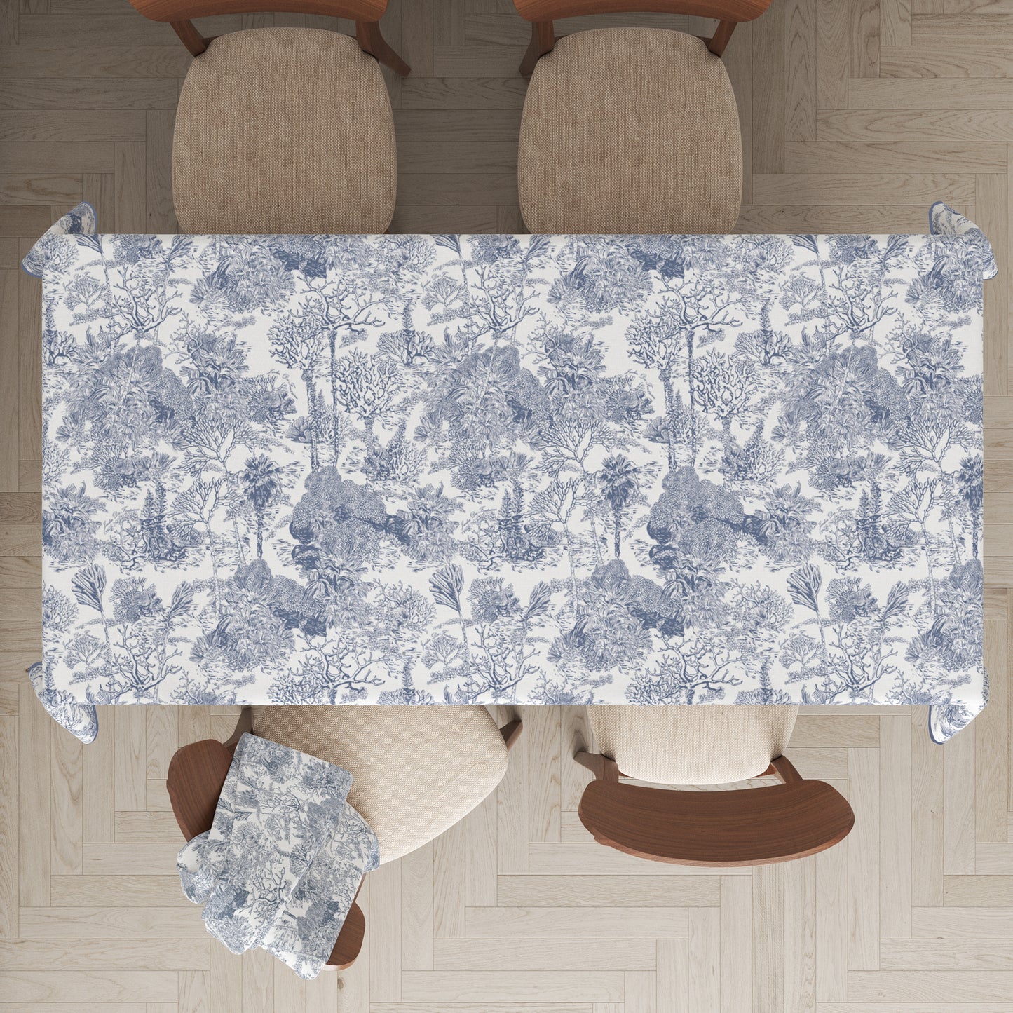 "Toile De Jouy" Waterproof Tablecloth