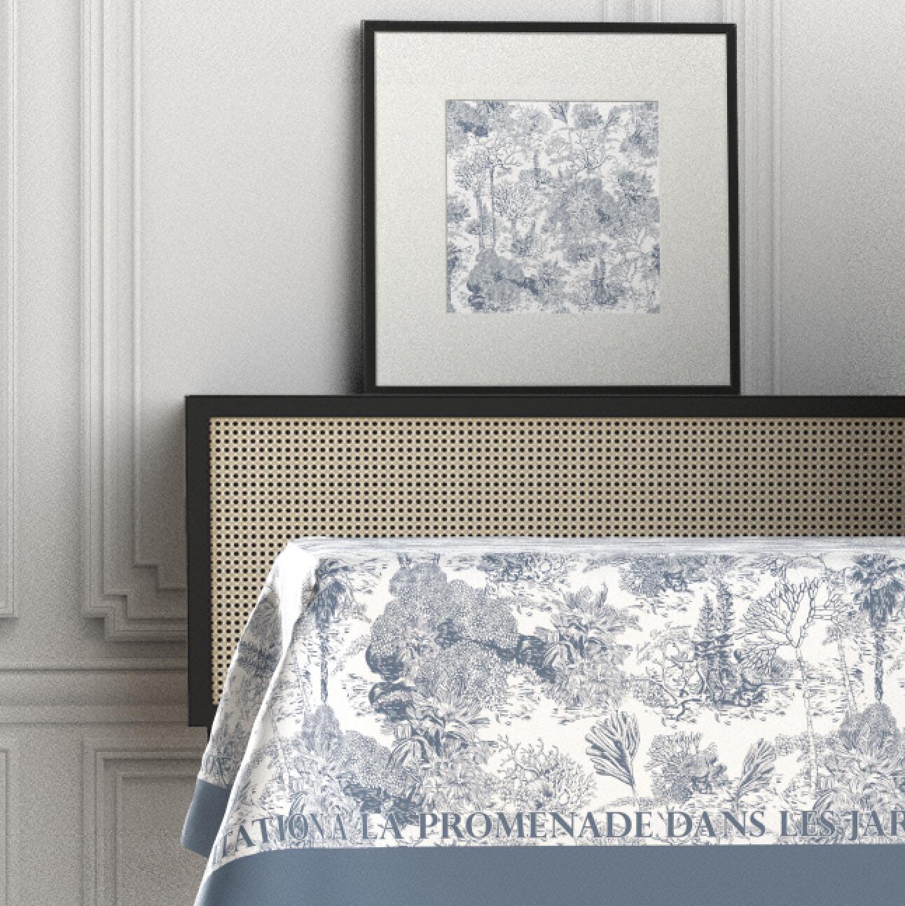 "Toile De Jouy" Waterproof Tablecloth