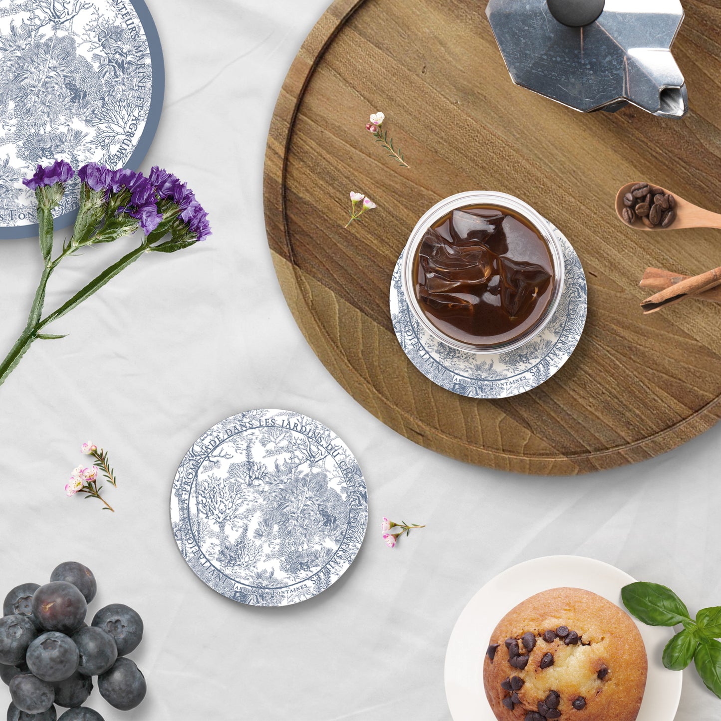 "Toile De Jouy" Ceramic Coaster