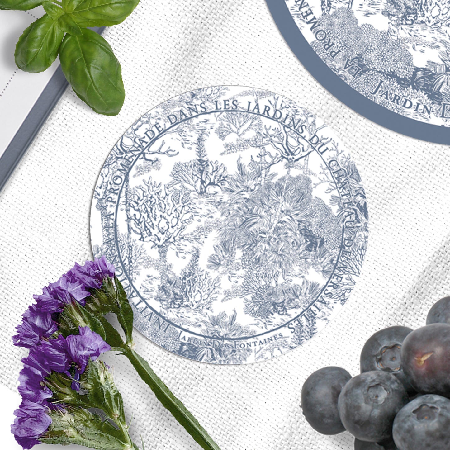"Toile De Jouy" Ceramic Coaster