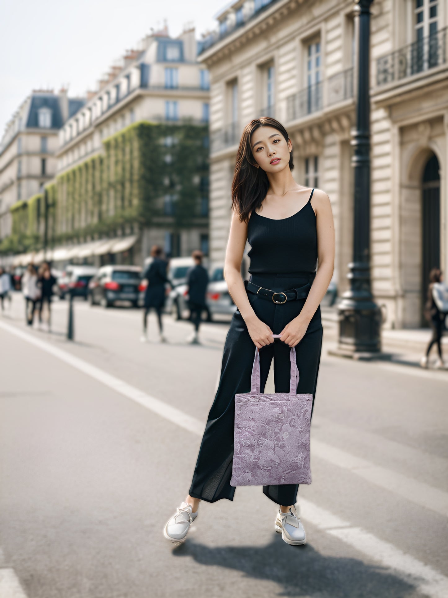 "Toile De Jouy" Pinkish Gray Tote Bag