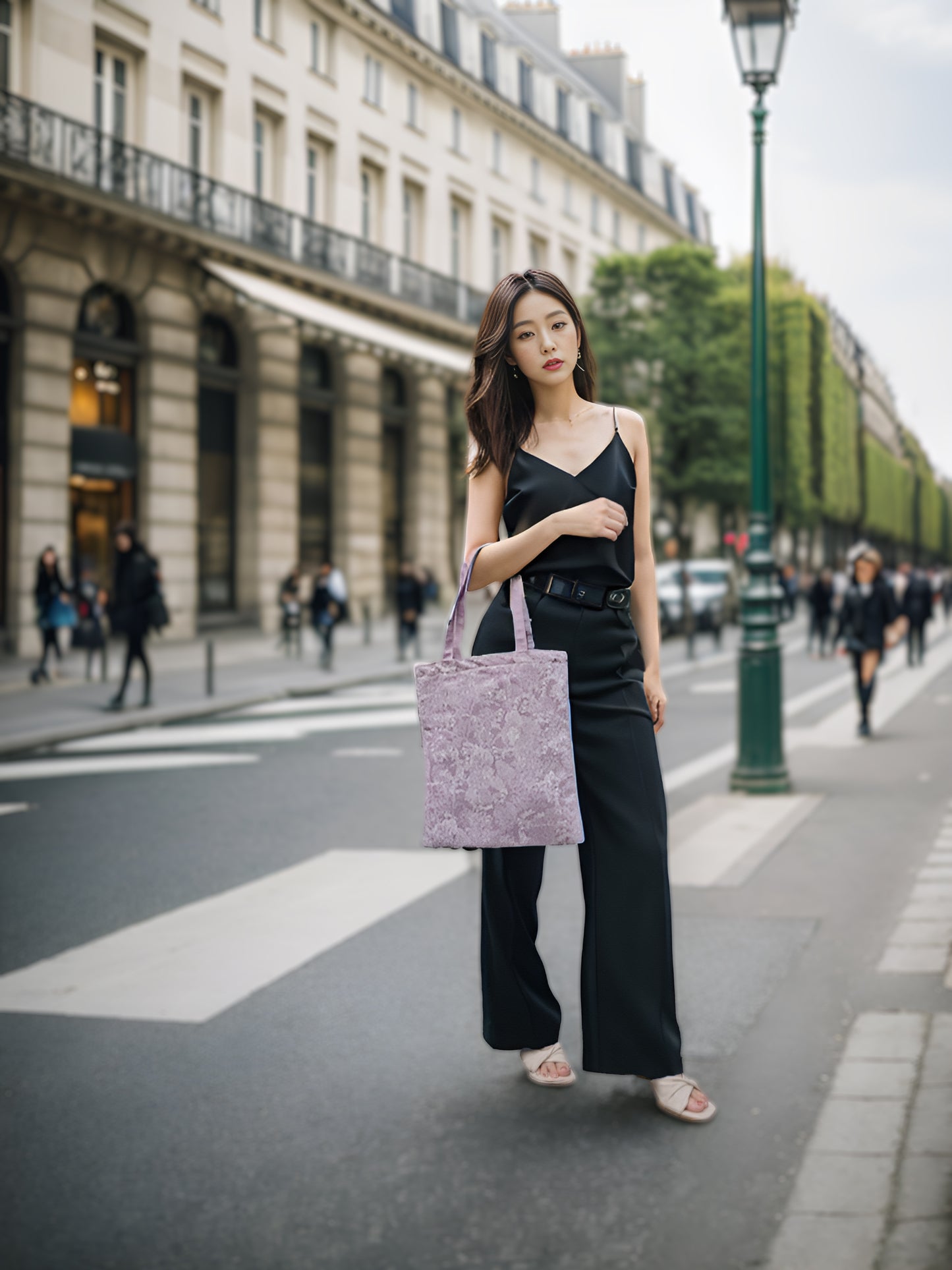 "Toile De Jouy" Pinkish Gray Tote Bag