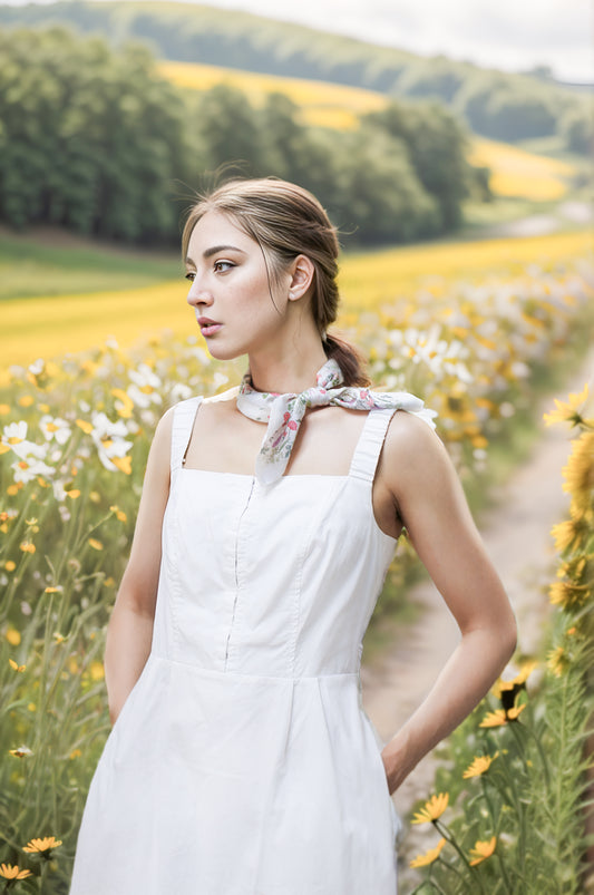 "Venus Garden of Love" Heart Silky Scarf (60cm)
