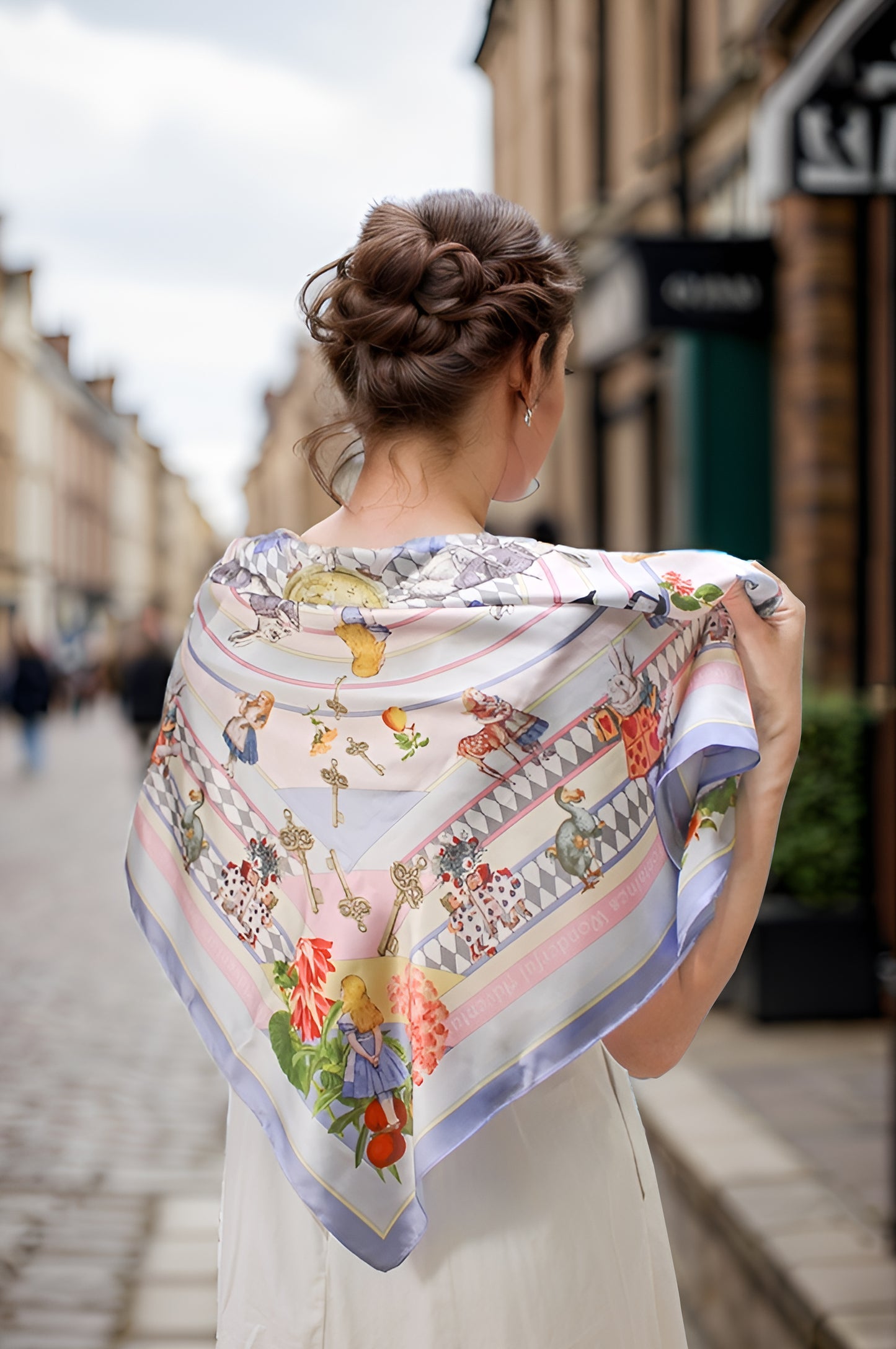 "Wonderful Adventure Dream" Blue Tuo Watch Silky Scarf (90cm)