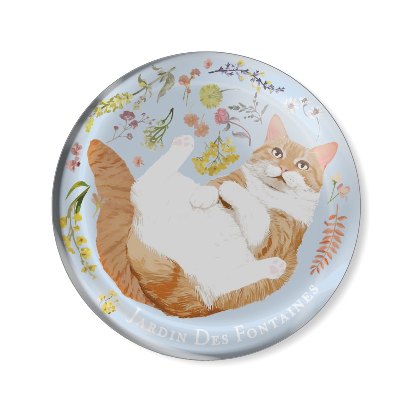 "Yogis Cat and Flower"  Crystal Fridge Magnet 3cm