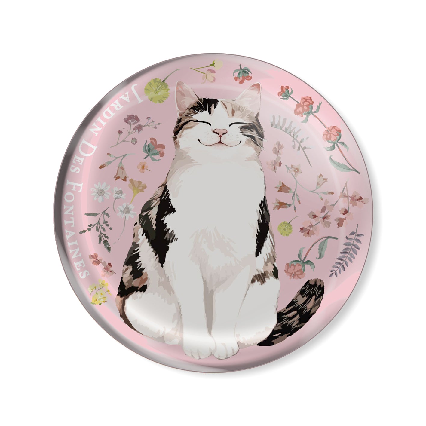 "Yogis Cat and Flower"  Crystal Fridge Magnet 3cm