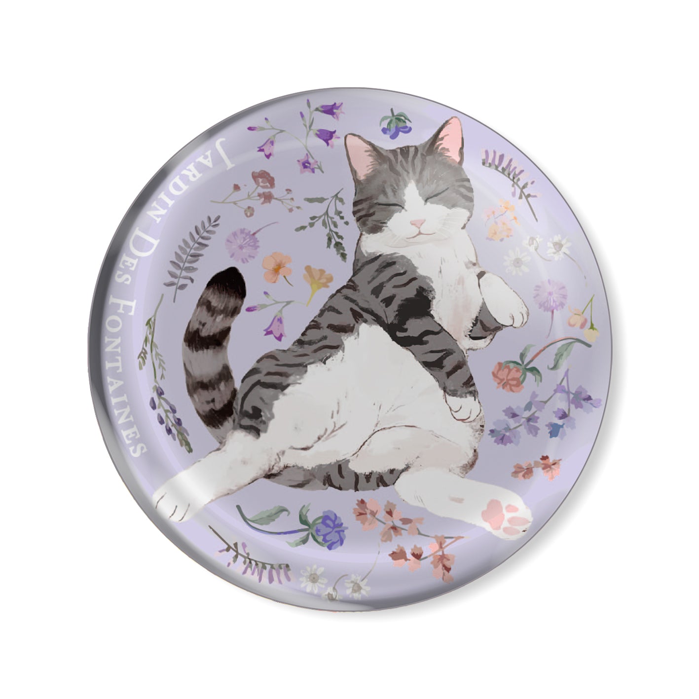 "Yogis Cat and Flower"  Crystal Fridge Magnet 3cm