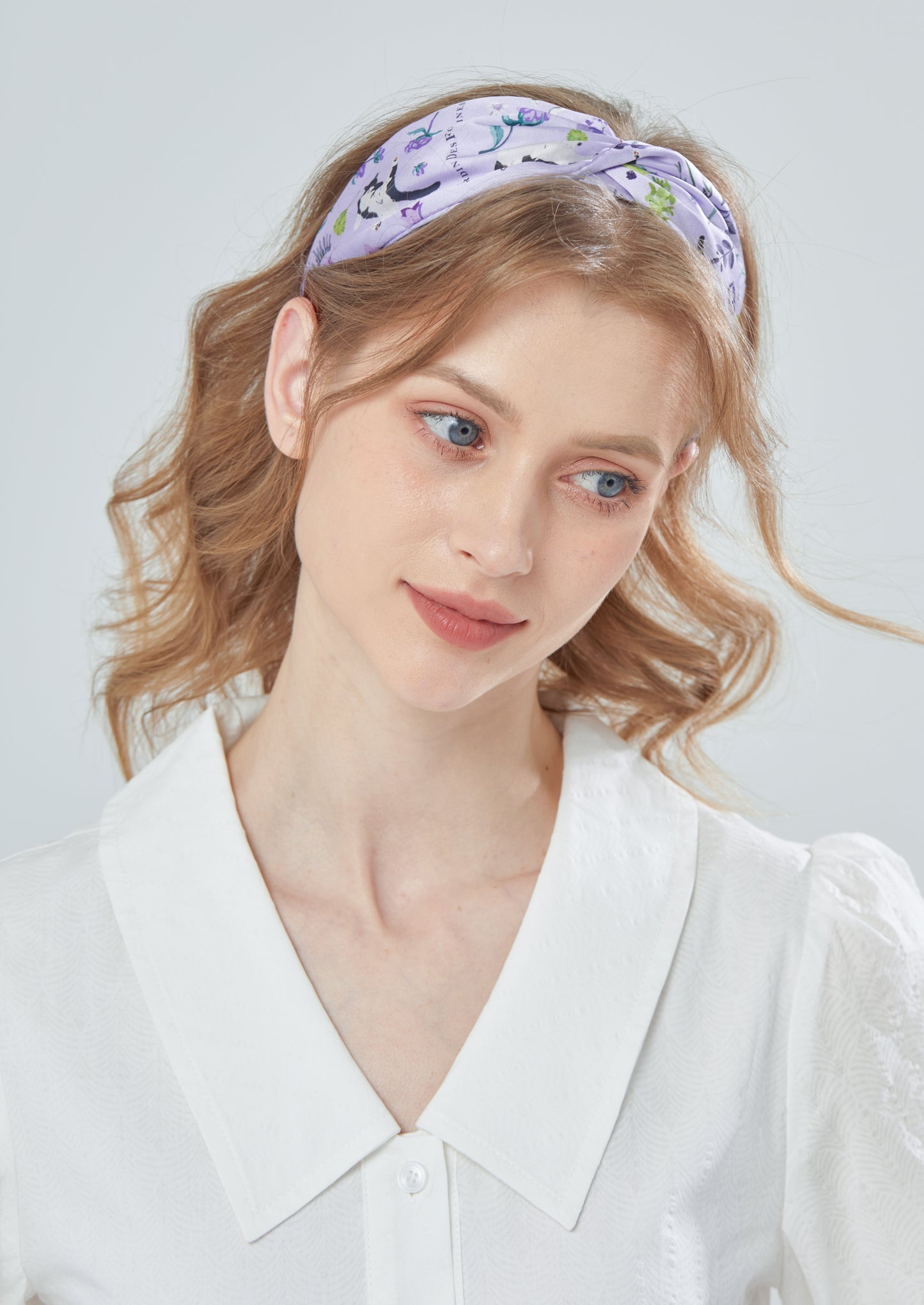 "Yogis Cat and Flower" Silky Head Band