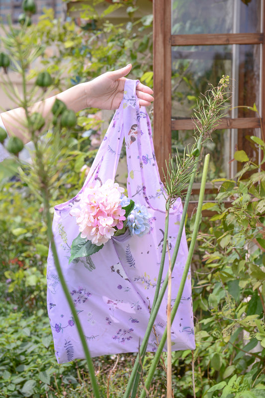 "Yogis Cat and Flower" Ultra Light Foldable Eco-Bag