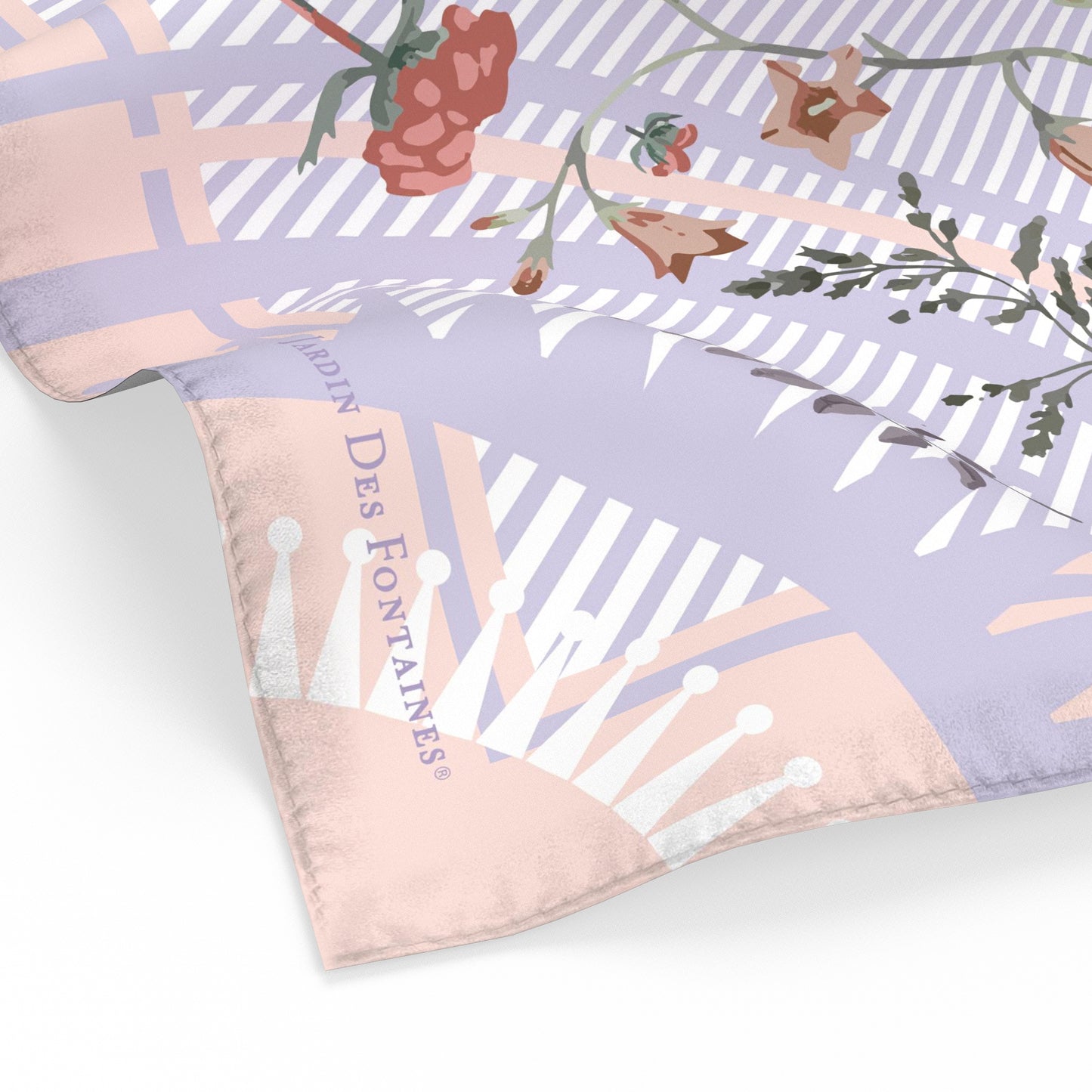 "Yogis Cat and Flower" 60cm Silky Scarf