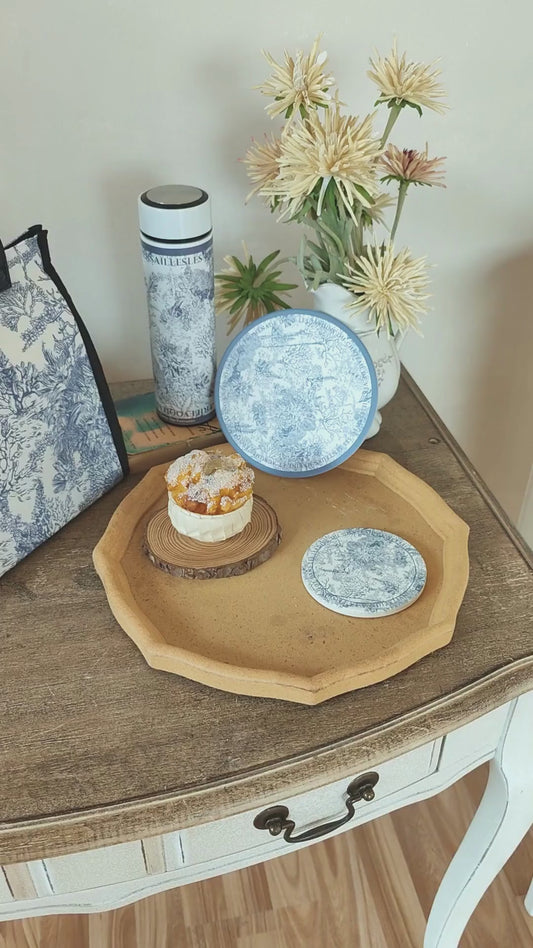 "Toile De Jouy" Ceramic Coaster