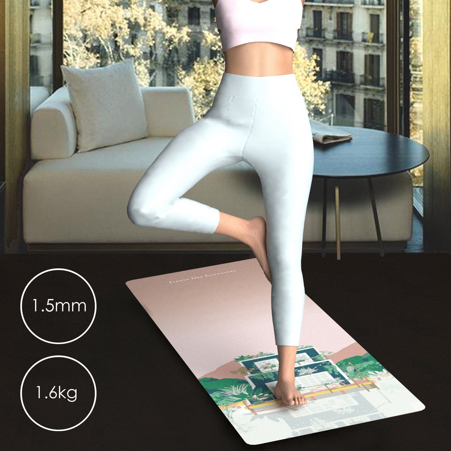 "Era of Statues" Non-Slip Yoga Mat 1.5 mm Travel Yoga Mat, JMAT
