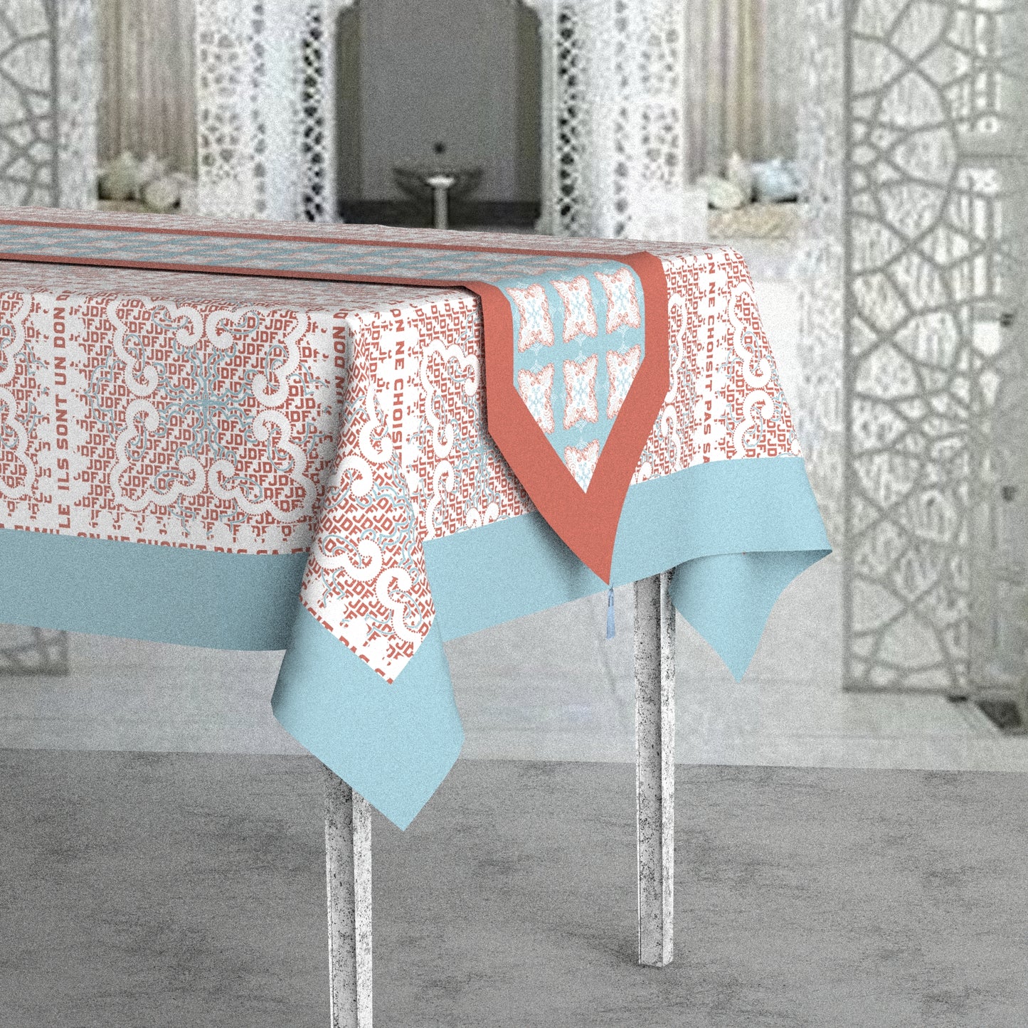 "Boho Paisley Chic" Waterproof Table Runner
