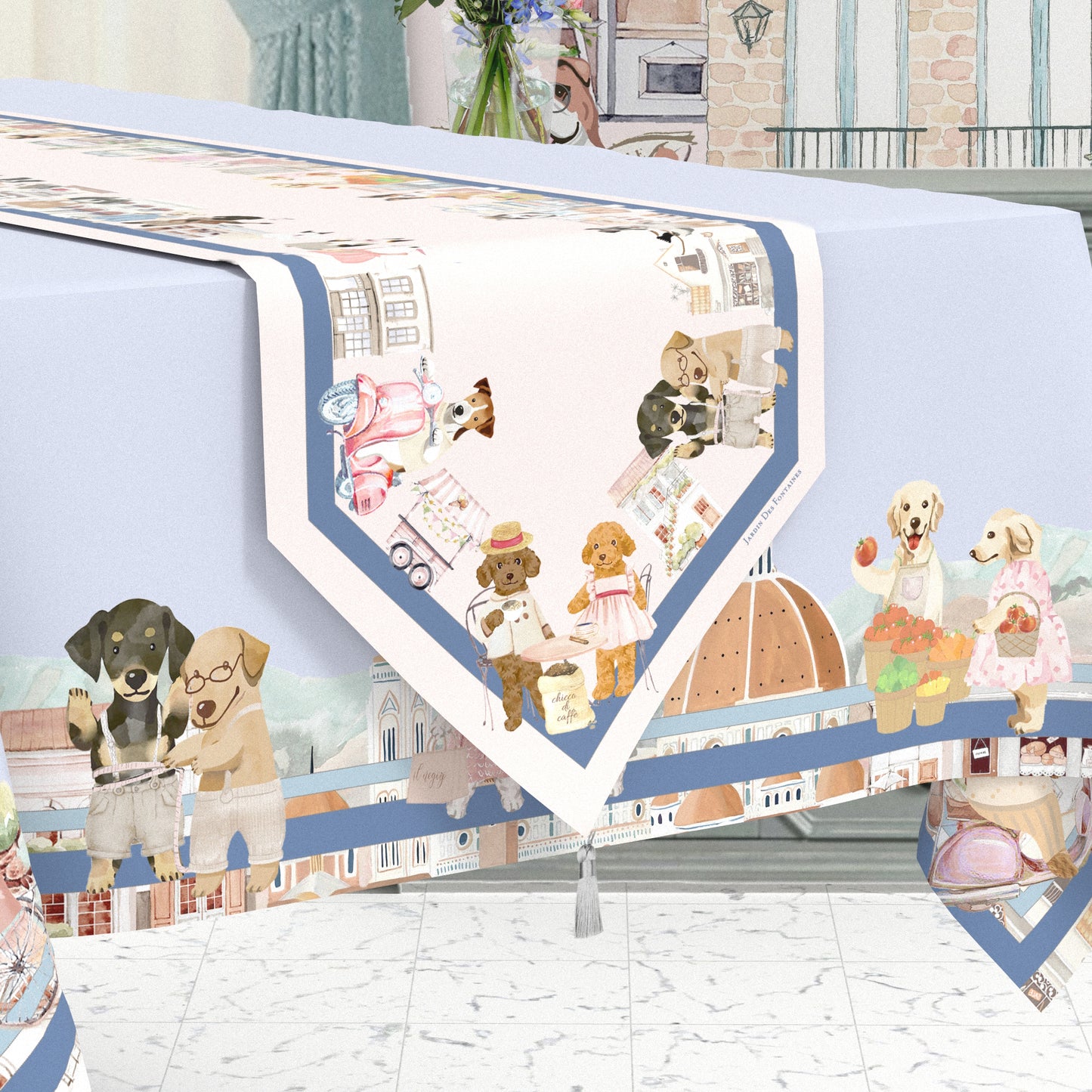 "Oh My Dog" Waterproof Table Runner
