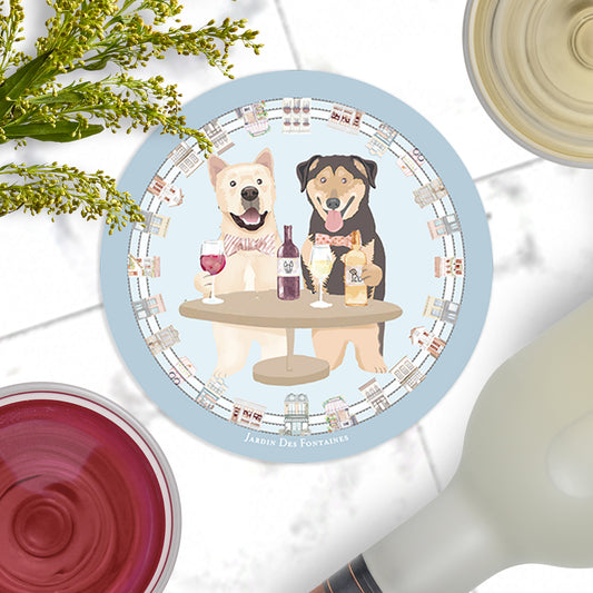 "Oh My Dog" Wine Tasting Mongrel Ceramic Coaster