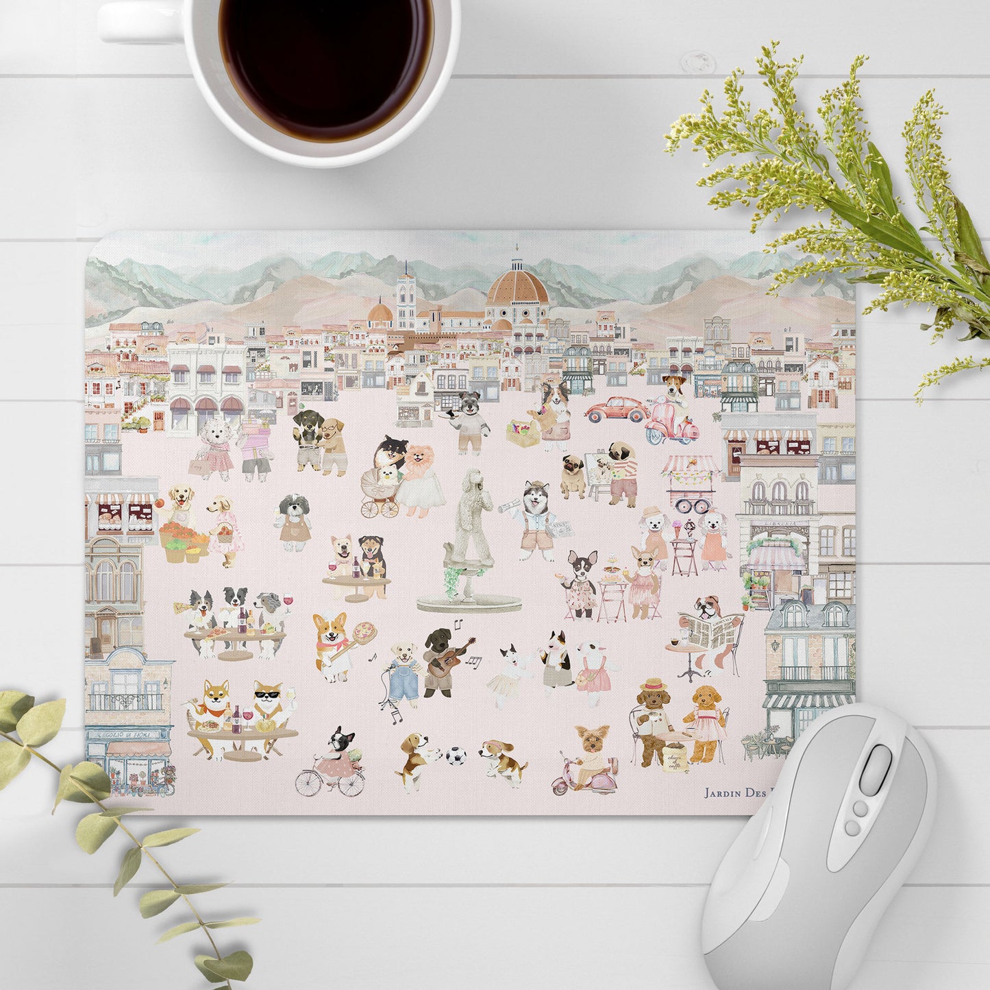 "Oh My Dog" PU Leather Mouse Pad