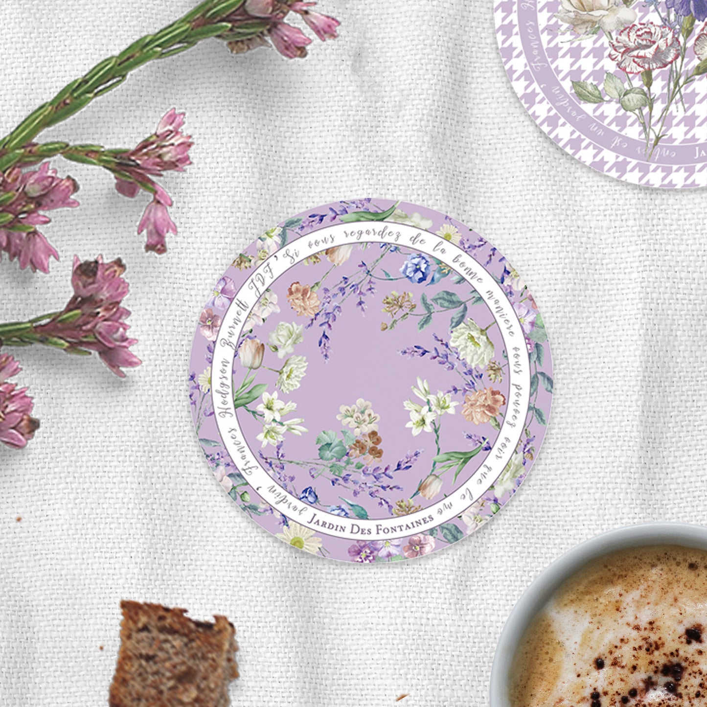 "Secret Violet Garden" Ceramic Coaster