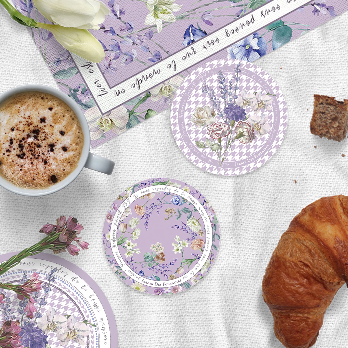 "Secret Violet Garden" Ceramic Coaster