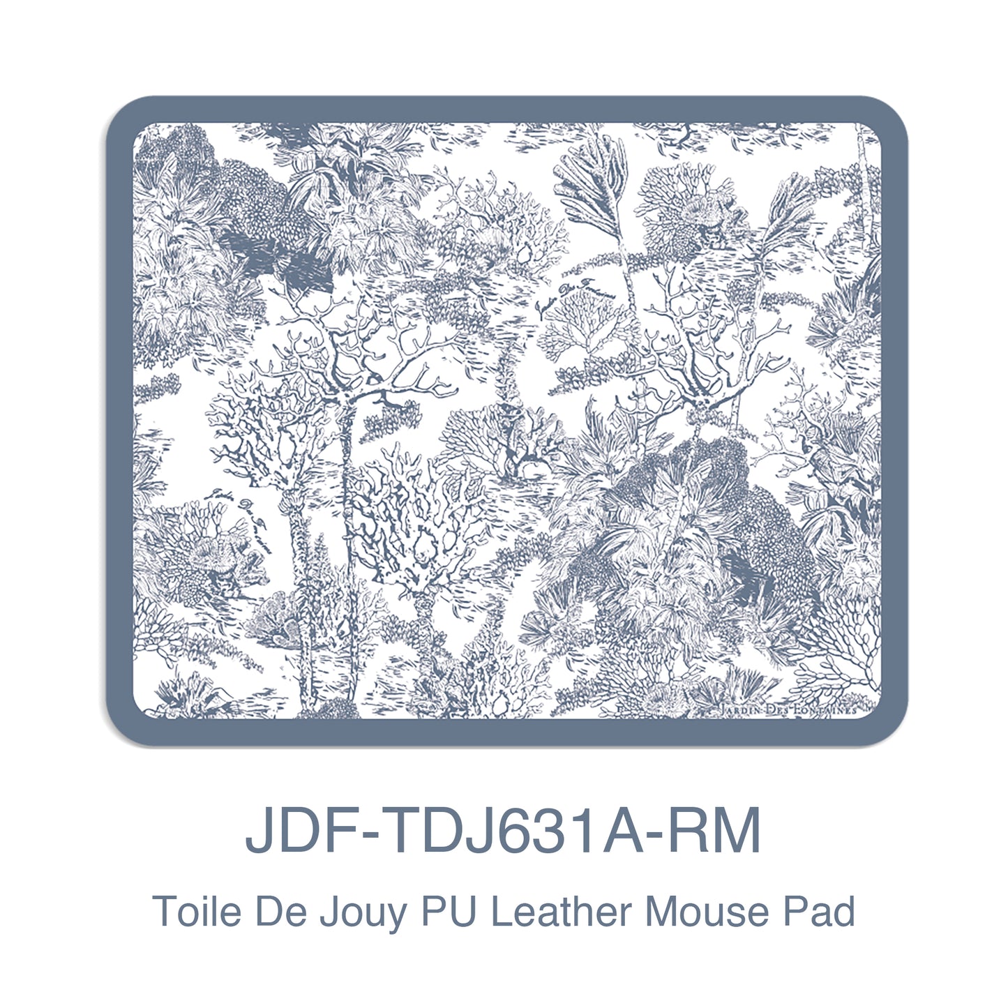 "Toile De  Jouy" PU Leather Mouse Pad
