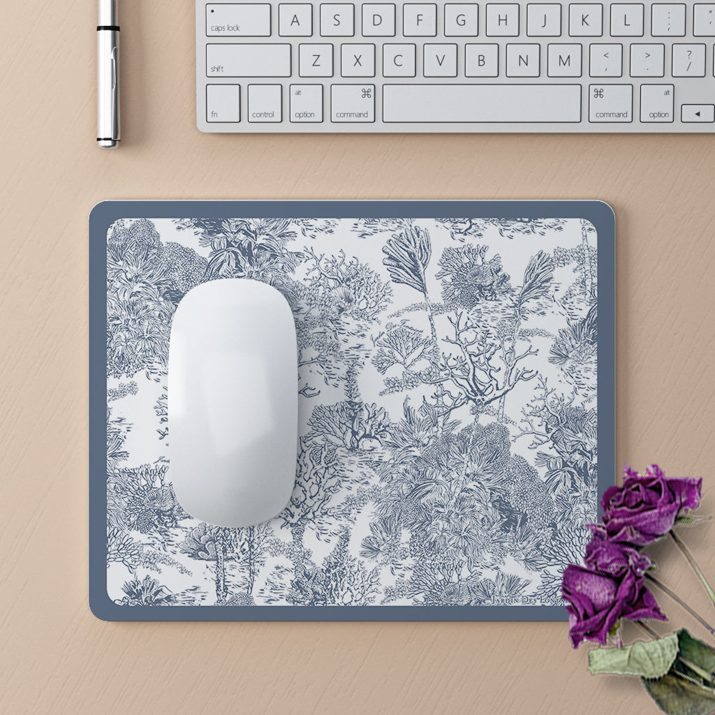 "Toile De  Jouy" PU Leather Mouse Pad