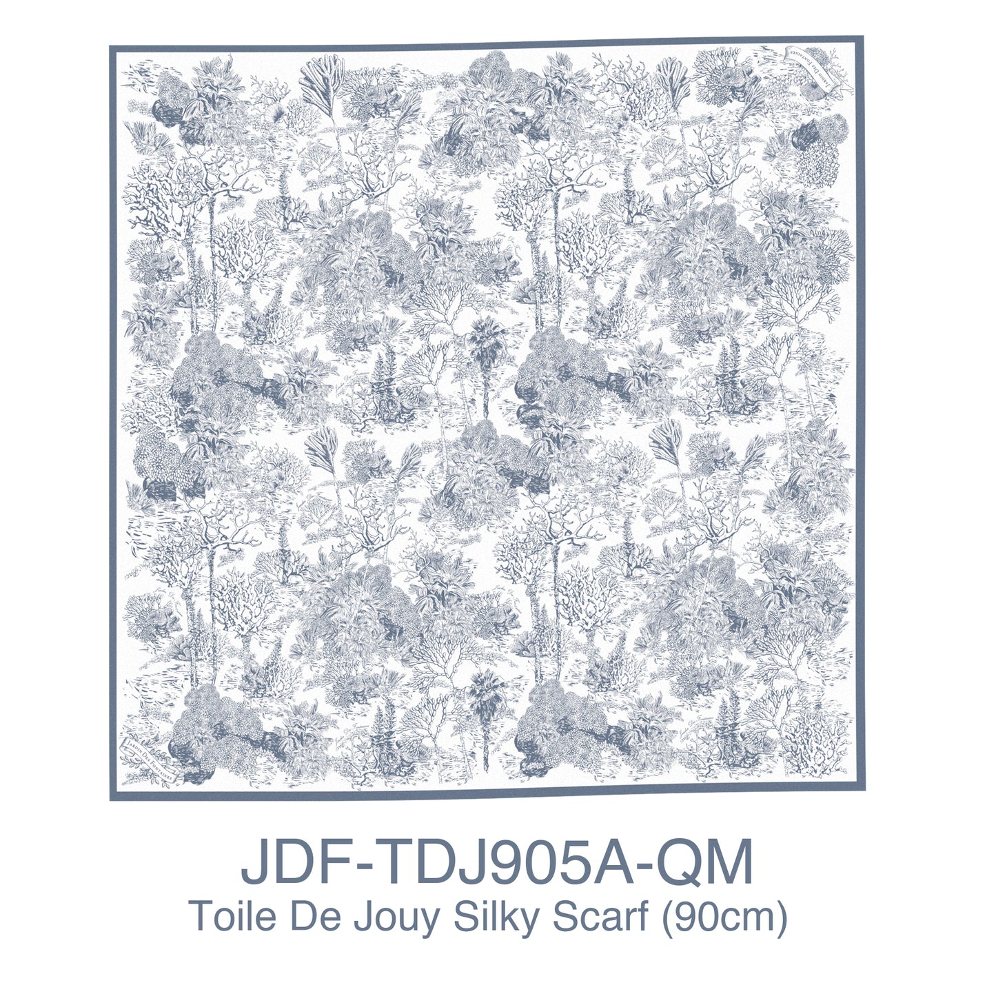 "Toile De Jouy" 90cm Silky Scarf