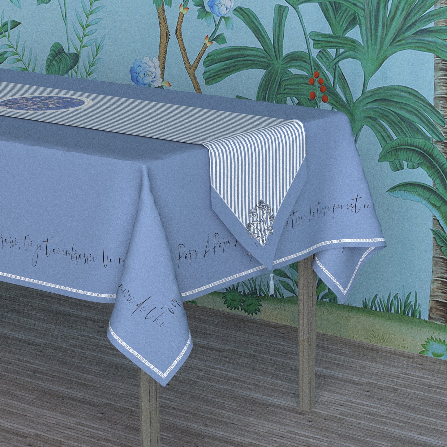 'Wild Blue Yonder" Waterproof Table Runner