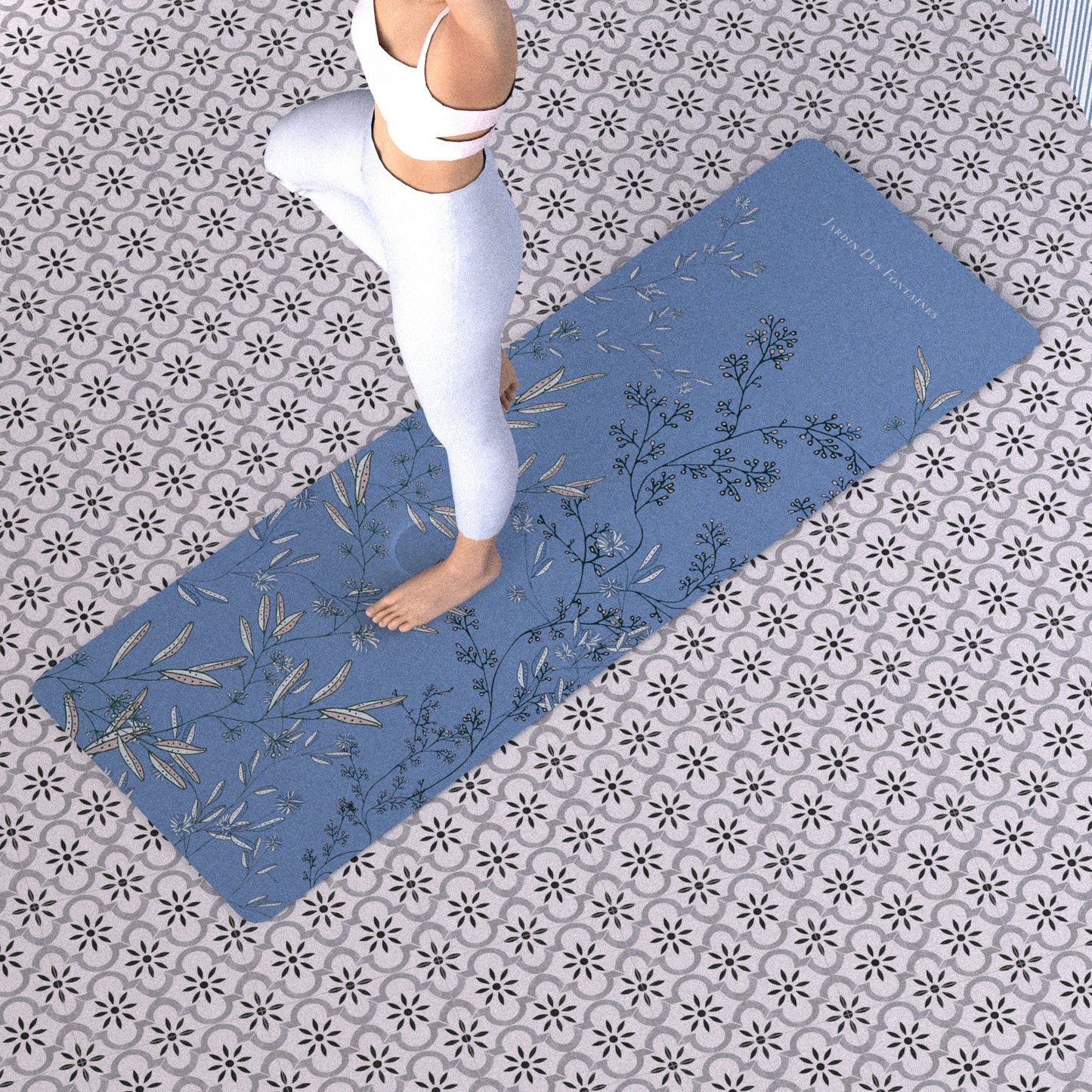"Wild Blue Yonder" Non-Slip Yoga Mat 1.5 mm Travel Yoga Mat, JMAT