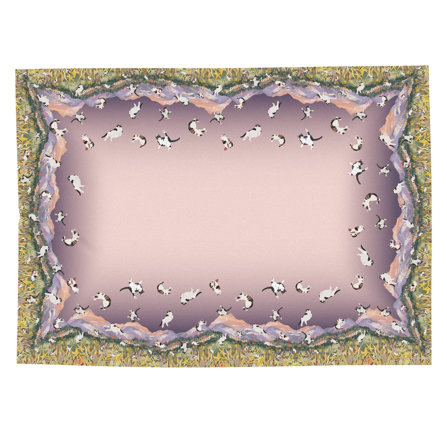 "Yogis Cat and Flower" Rain Of Cat Waterproof Tablecloth