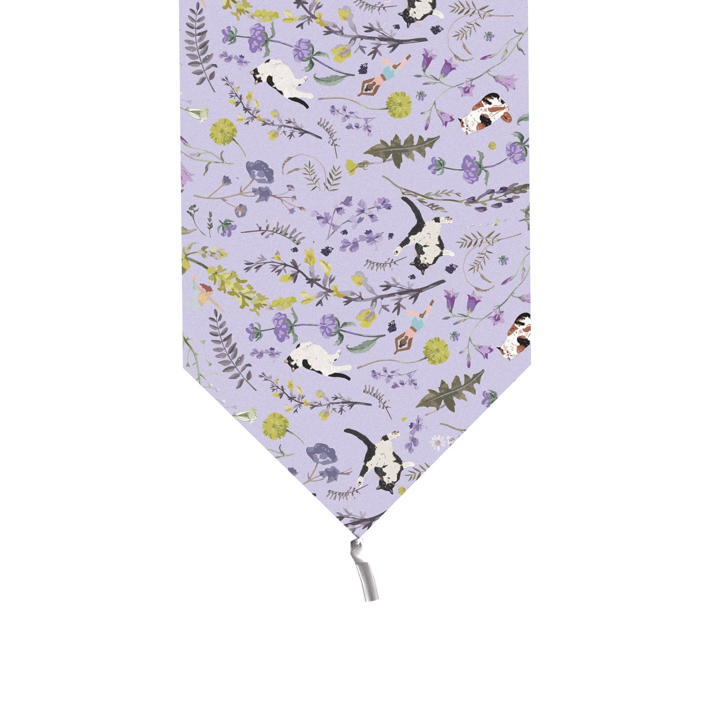 "Yogis Cat and Flower" Waterproof Table Runner