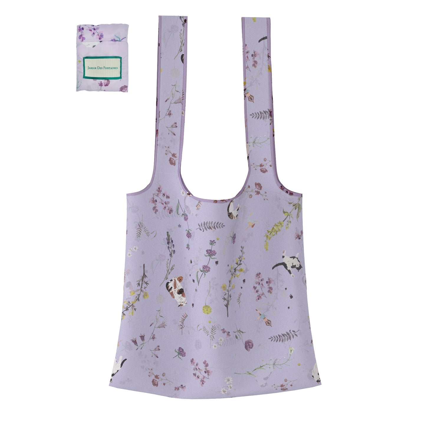 "Yogis Cat and Flower" Ultra Light Foldable Eco-Bag